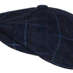 Casquette Gavroche Bleue en Laine à Carreaux Style Anglais Vintage Surwal Taille unique Bleu