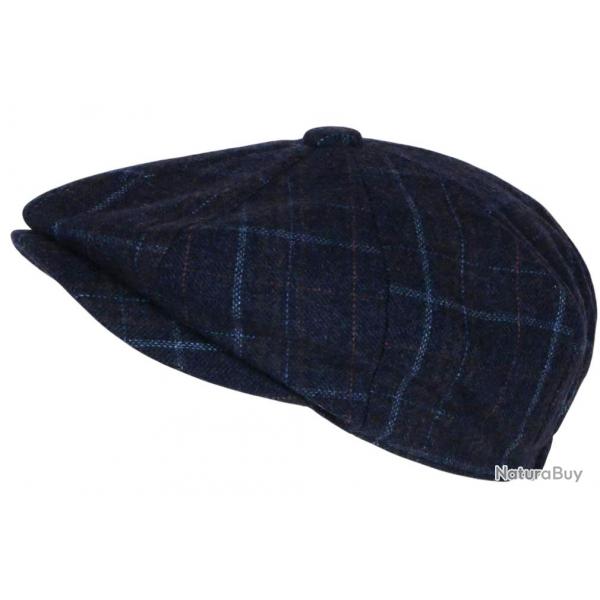 Casquette Gavroche Bleue en Laine  Carreaux Style Anglais Vintage Surwal Taille unique Bleu