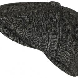 Casquette Gavroche Grise en Laine à Chevrons Style Anglais Vintage Surwal Taille unique Gris