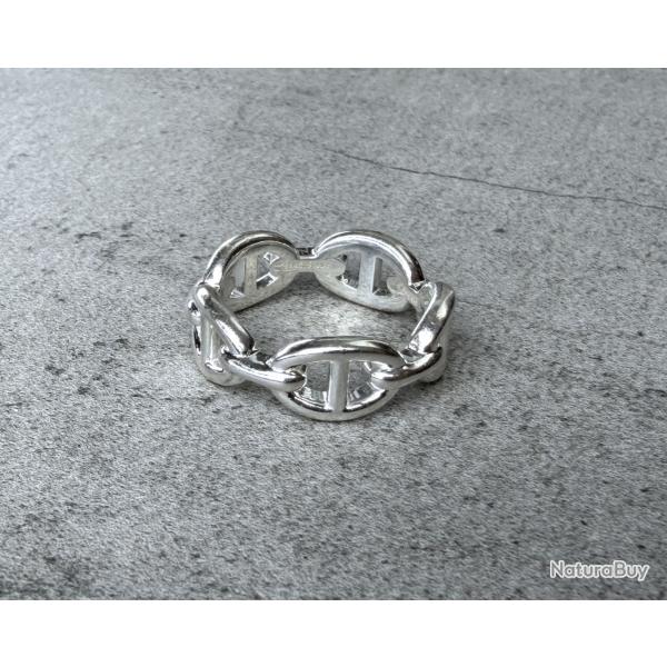 Bague HERMES neuve en argent - chaine d'ancre - taille 54 - Herms