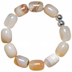 Bracelet en calcédoine - Grosses perles roulées 1.5 cm