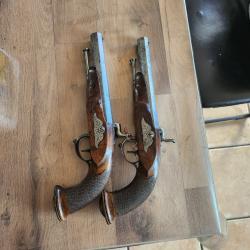 Paire pistolet officier de duel louis philippe