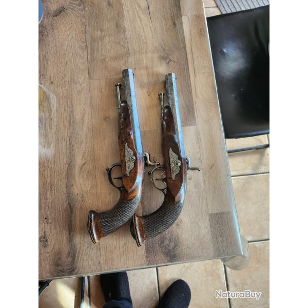 Paire pistolet officier de duel louis philippe