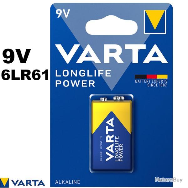 Pile 9V Varta Longlife Power 6LR61 - Alcaline  puissance leve et longue dure