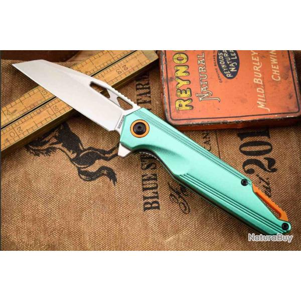 Couteau Rough Ryder Miami Fast Teal Lame Acier D2 Manche Aluminium Linerlock RR2639