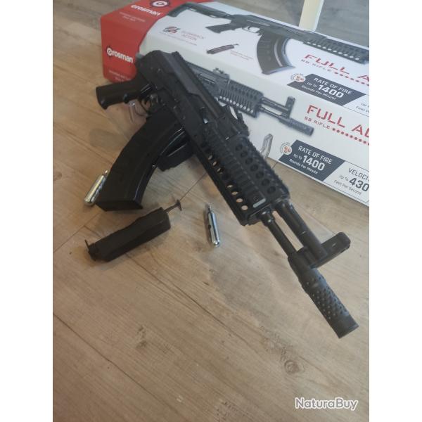 + 2 capsules co2 + 1 distributeur RELOAD CARABINE AK1 CO2 FULL AUTO BB'S 4.5 3J CROSMAN