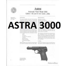 notice pistolet ASTRA 3000 (envoi par mail) 7.65 et 9 court 380 - VENDU PAR JEPERCUTE (m2563)