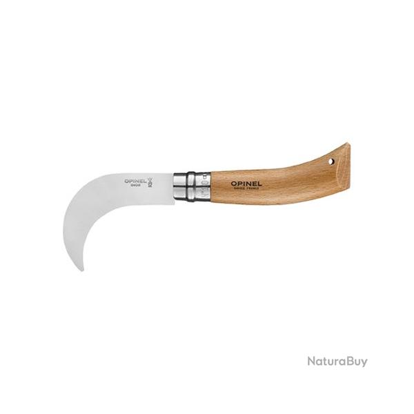 Opinel Serpette N°10 de poche Inox - Manche Hêtre - Lame courbe de 10 cm pliante