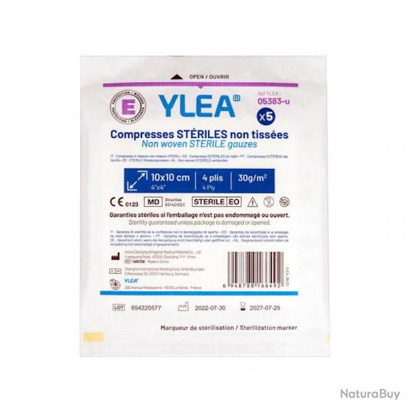 Compresses striles non tisses YLEA 10x10cm (lot de 5)