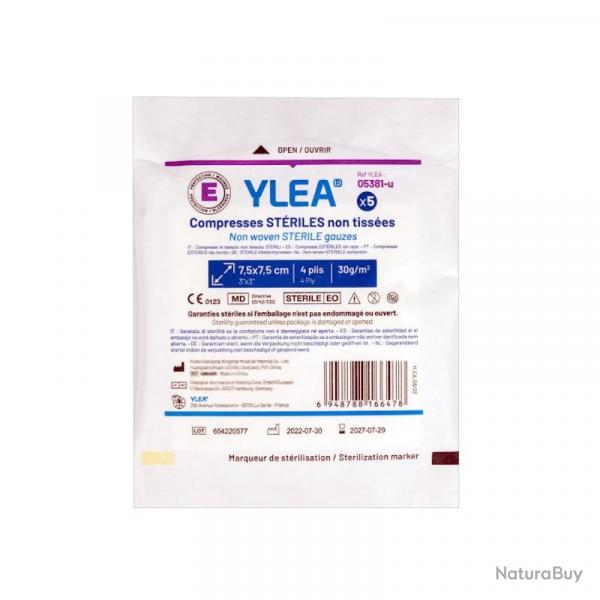 Compresses striles non tisses YLEA 7,5x7,5cm (lot de 5)