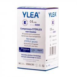 Boite de 50 sachets de compresses stériles non tissées YLEA 10x10cm