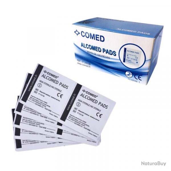 Boite de 50 tampons imprgns  l'alcool Comed Alcomed Pads