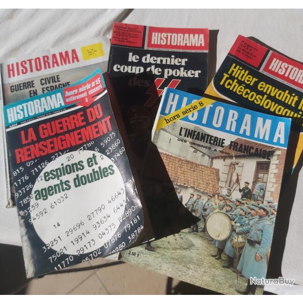 Lot de trois revues Historama plus deux hors-sries