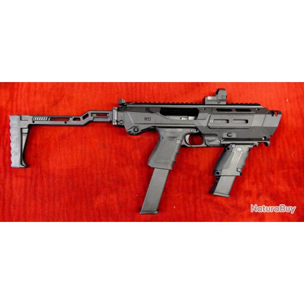 GLOCK 19 GEN 4 +CHASSIS MX1 + POINT ROUGE+CHARGEUR 30CPS