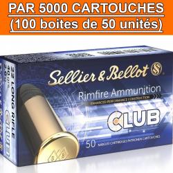 OFFRE SPECIALE - CARTON DE 5000 CARTOUCHES SELLIER&BELLOT CLUB CAL.22LR 40GR