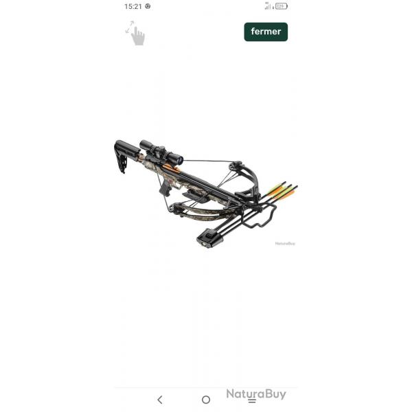 Ek Archery - Kit arbalète compound Blade+ 175 LBS Folium Camo avec y aura 7 traits+sangle de transpo