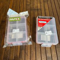 LOT DEUX PETITES BOITES PÊCHE 6 COMPARTIMENTS