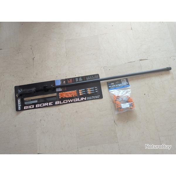NEUF Lot Sarbacane Magnum Big Bore Blowgun Cold Steel Professional 4 Foot .625 Mini Broadhead Darts