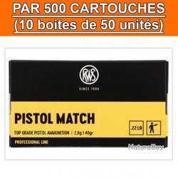 OFFRE SPECIALE - BOITE DE 500 CARTOUCHES RWS PISTOL MATCH CAL.22LR 40GR