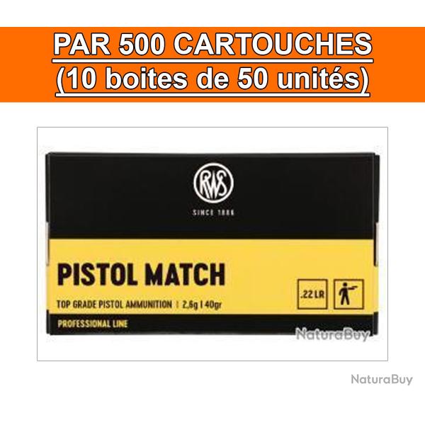 OFFRE SPECIALE - BOITE DE 500 CARTOUCHES RWS PISTOL MATCH CAL.22LR 40GR