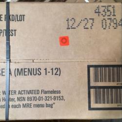 12 Rations de Combat américaine MRE USA DLC 12/2027