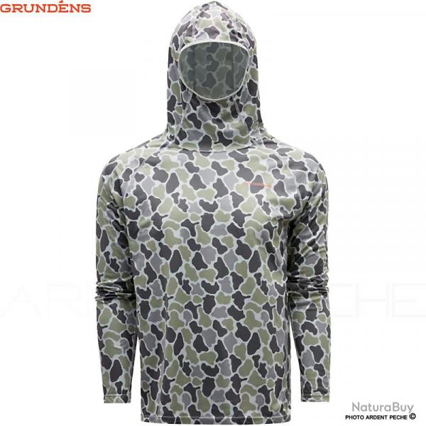 Tee shirt  capuche GRUNDENS Solstrale hoodie Tea duck camo M