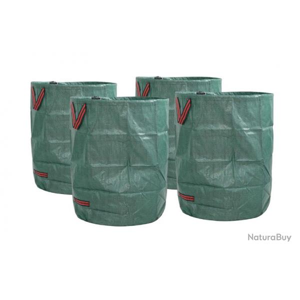 Sacs déchets jardin polypropylène vert 79x79x99,5 cm pliables avec poignées