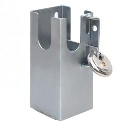 Verrou attelage acier argenté 11x11x23,5 cm sécurité avec clés