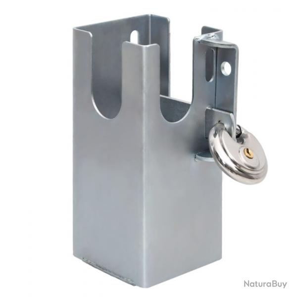 Verrou attelage acier argent 11x11x23,5 cm scurit avec cls