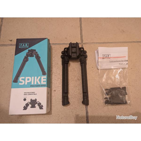 Bipied Spike Precision Bipod 1913 Picatinny Compatible Noir Fab Defense F.A.B.