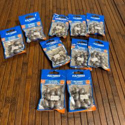 IMPORTANT LOT DE PLOMB DE PÊCHE OLIVE FLASHMER 2x40g - 3x20g -3x15g 3x25g