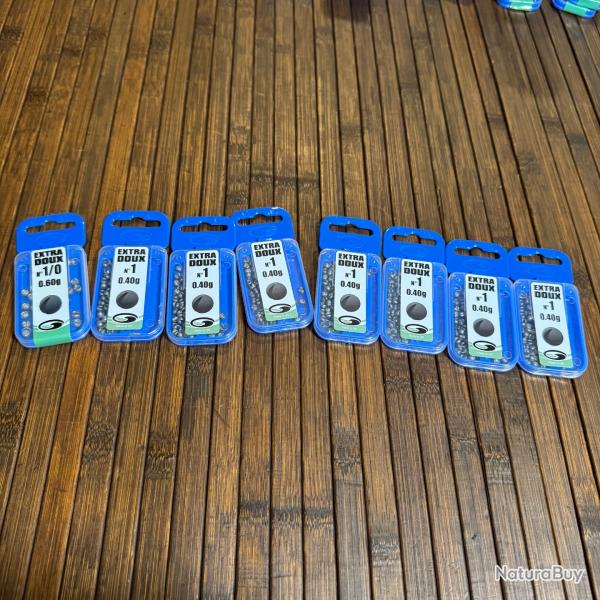 LOT DE  PLOMBS EXTRA DOUX GARBOLINO 8 botes DESTOCKAGE PCHE N-1