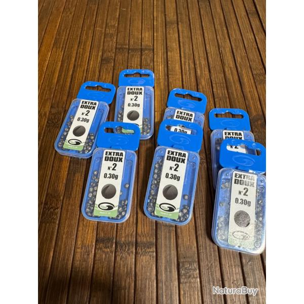 LOT DE  PLOMBS EXTRA DOUX GARBOLINO 7 botes DESTOCKAGE PCHE N-2