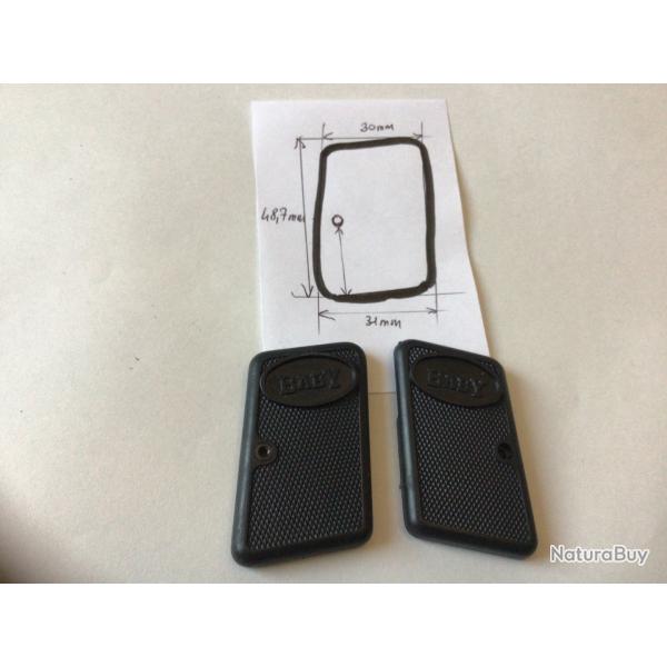 VENDU PAR LE-CUIRASSIER PAIRE PLAQUETTES BAKLITE POUR PISTOLET D'ALARME BABY