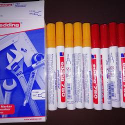 Boites de 10 feutres peinture Edding 750 pour marquage impacts
