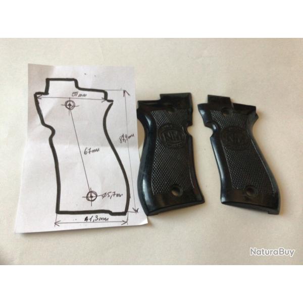 VENDU PAR LE-CUIRASSIER PAIRE PLAQUETTES BAKLITE POUR PISTOLET  BLANC VALTRO NUOUA MOLGORA (NM)