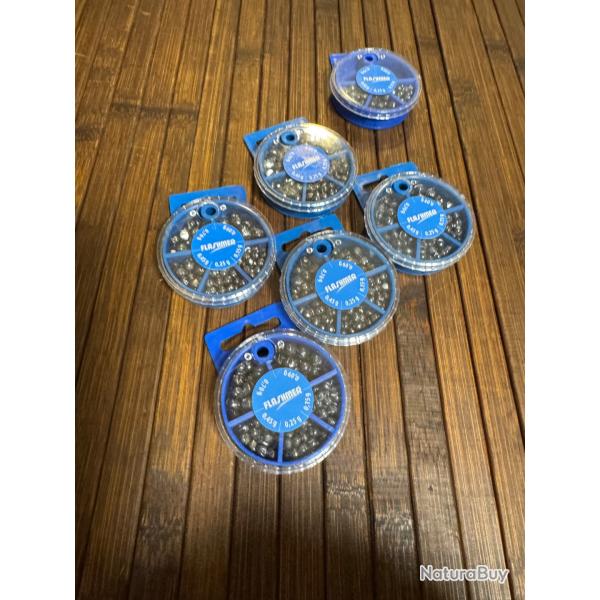 LOT PLOMB PCHE 5 botes et demi Plomb Flashmer Chevrotines Fendus