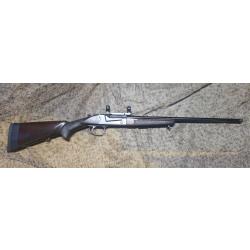 occasion :THOMPSON CENTER modèle TCR cal 243 WIN canon fileté + montage lunette + magasin de crosse