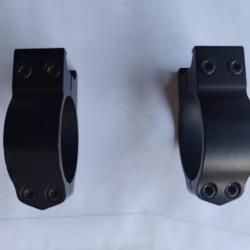 2 colliers Warne montage fixe pour rail picatinny diamètre 30 mm hauteur 12 mm état neuf
