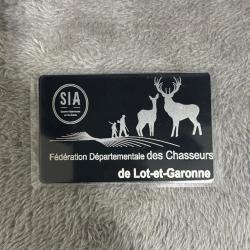 Carte SIA 1 sans réserve chasseur ou tir sportif carte plastifié personnalisation au choix AA