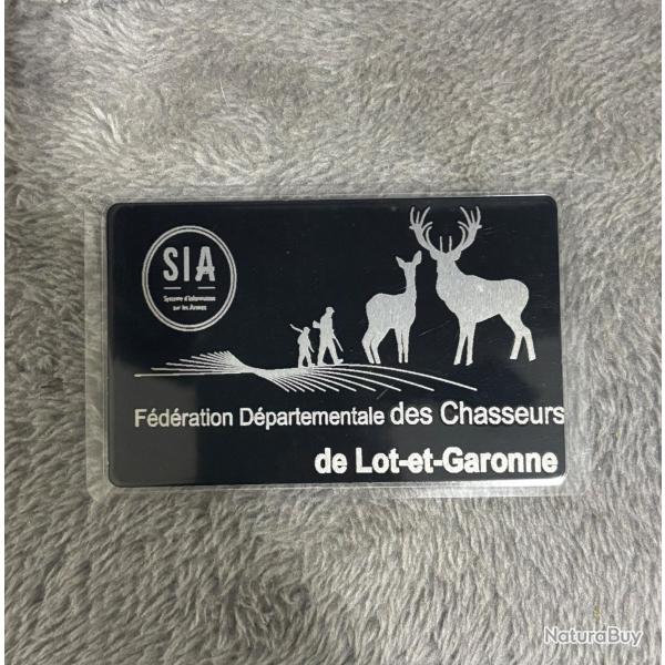 Carte SIA 1 sans rserve chasseur ou tir sportif carte plastifi personnalisation au choix AA