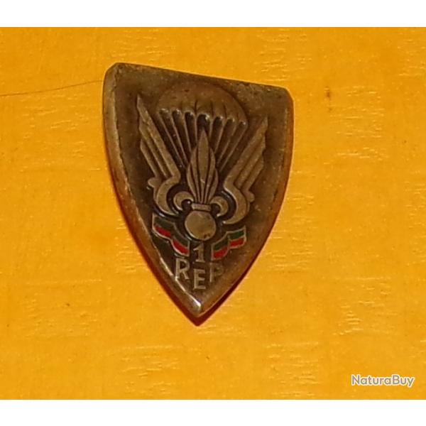 INSIGNE PARACHUTISTE : 1 Rgiment Etranger de Parachutistes, retirage R 79 , cu argent grenade en
