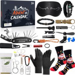 Calendrier de l'avent Chasse Pêche Scout Aventure calendrier de Noël 24 pièces outils