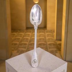 Petite cuillere debut XXeme 14cm: sceau des chevaliers templiers - blason armoiries templar