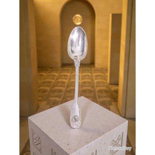 Petite cuillere debut XXeme 14cm: sceau des chevaliers templiers - blason armoiries templar