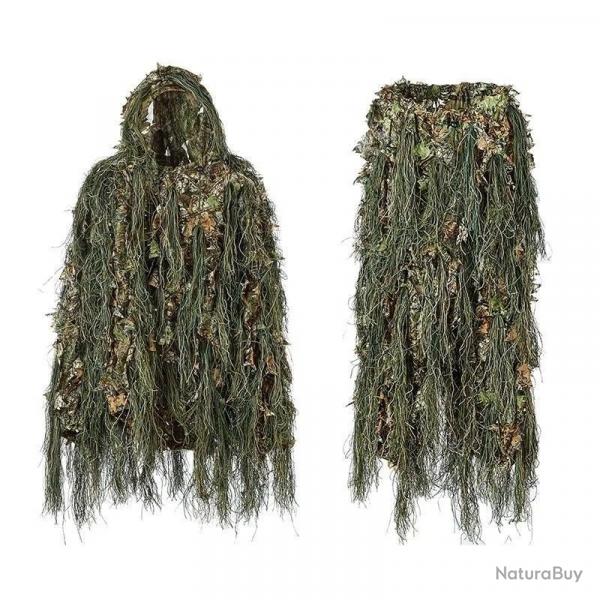 Tenue de Camouflage 3D Bionic Leaf Woodland Ghillie Suit pour la Chasse et la Faune Sauvage