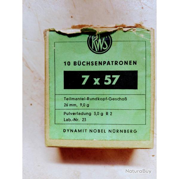 pour COLLECTION BOITE VIDE  DE BALLES RWS 7X57 MAUSER ANNEES 60 SOFT POINT