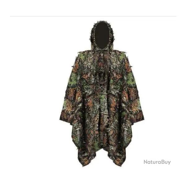 Costume Ghillie 3D Camouflage - Poncho de Chasse Lger pour Hommes, Femmes