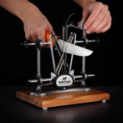 Aiguiseur Warthog V-Sharp Elite A4 Anthracite - Affûtage V-Sharp - Compatible Lames Droit Dentelé - 