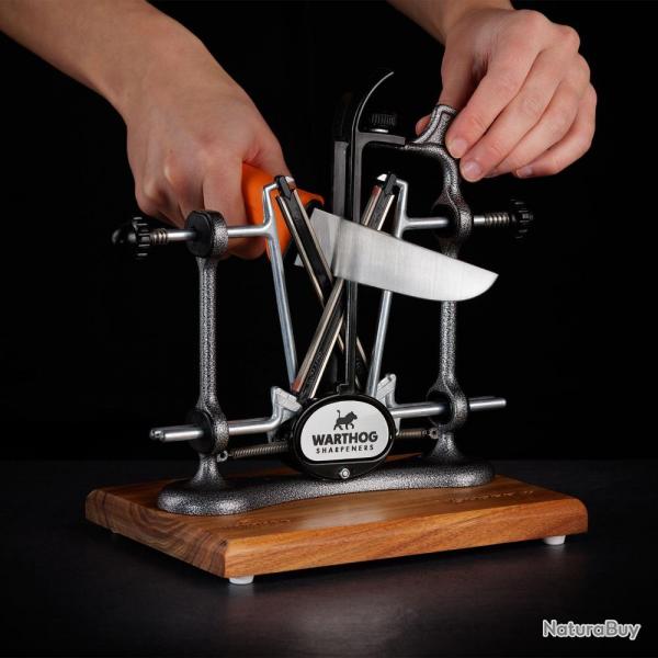 Aiguiseur Warthog V-Sharp Elite A4 Anthracite - Afftage V-Sharp - Compatible Lames Droit Dentel - 
